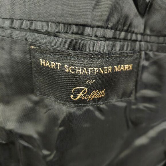 Hart Schaffner Marx Mens 44R Gray Pinstripe 2-Button Wool Sports Coat Blazer - Picture 4 of 10